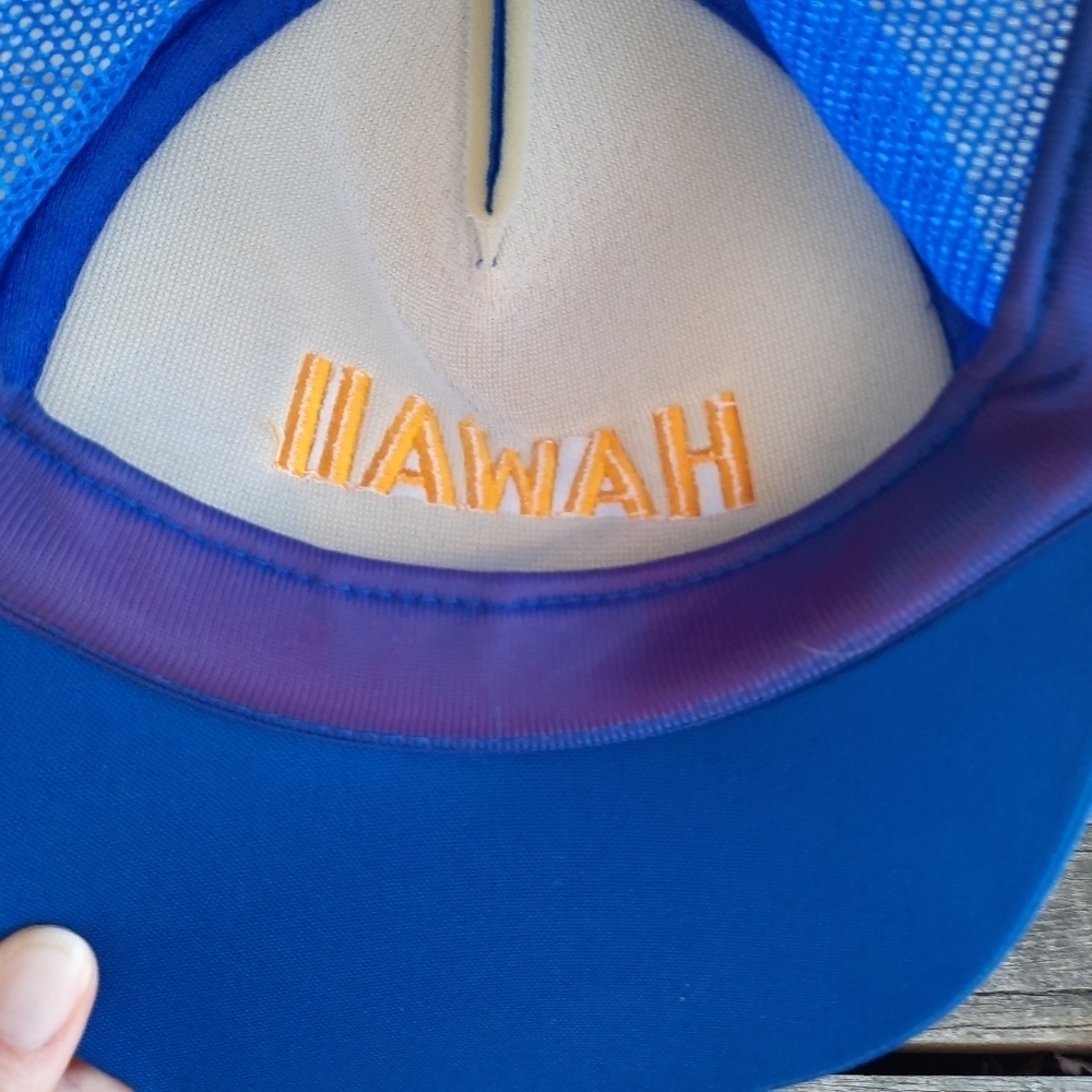 Vintage Hawaiian Headwear Hawaii blue wings embroidered snapback trucker hat - Picture 13 of 14